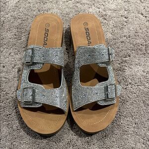 Soda size 10 sparkle sandals brand new !